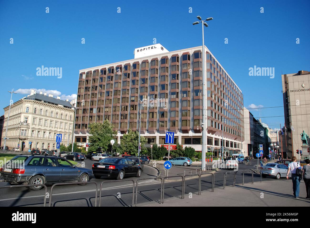 BUDAPEST, HUNGARY-JUNE 20: View of Hotel Sofitel Budapest Chain Bridge, a luxury hotel on the Grand Boulevard on June 20, 2011 in Budapest, Hungary. Stock Photo