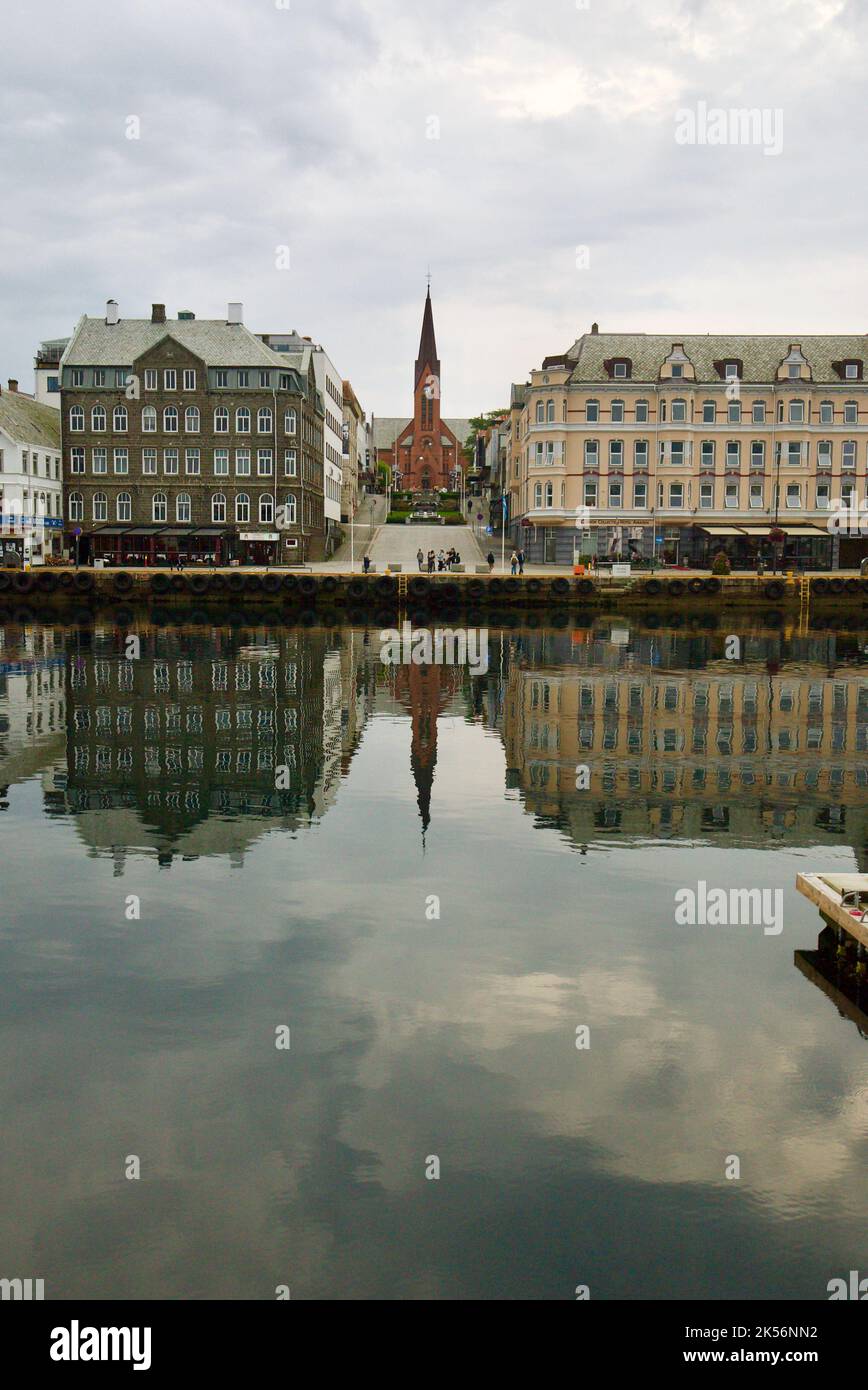 Haugesund, a municipality in Rogaland county, Norway. A view of Vår Frelsers Church. Stock Photo