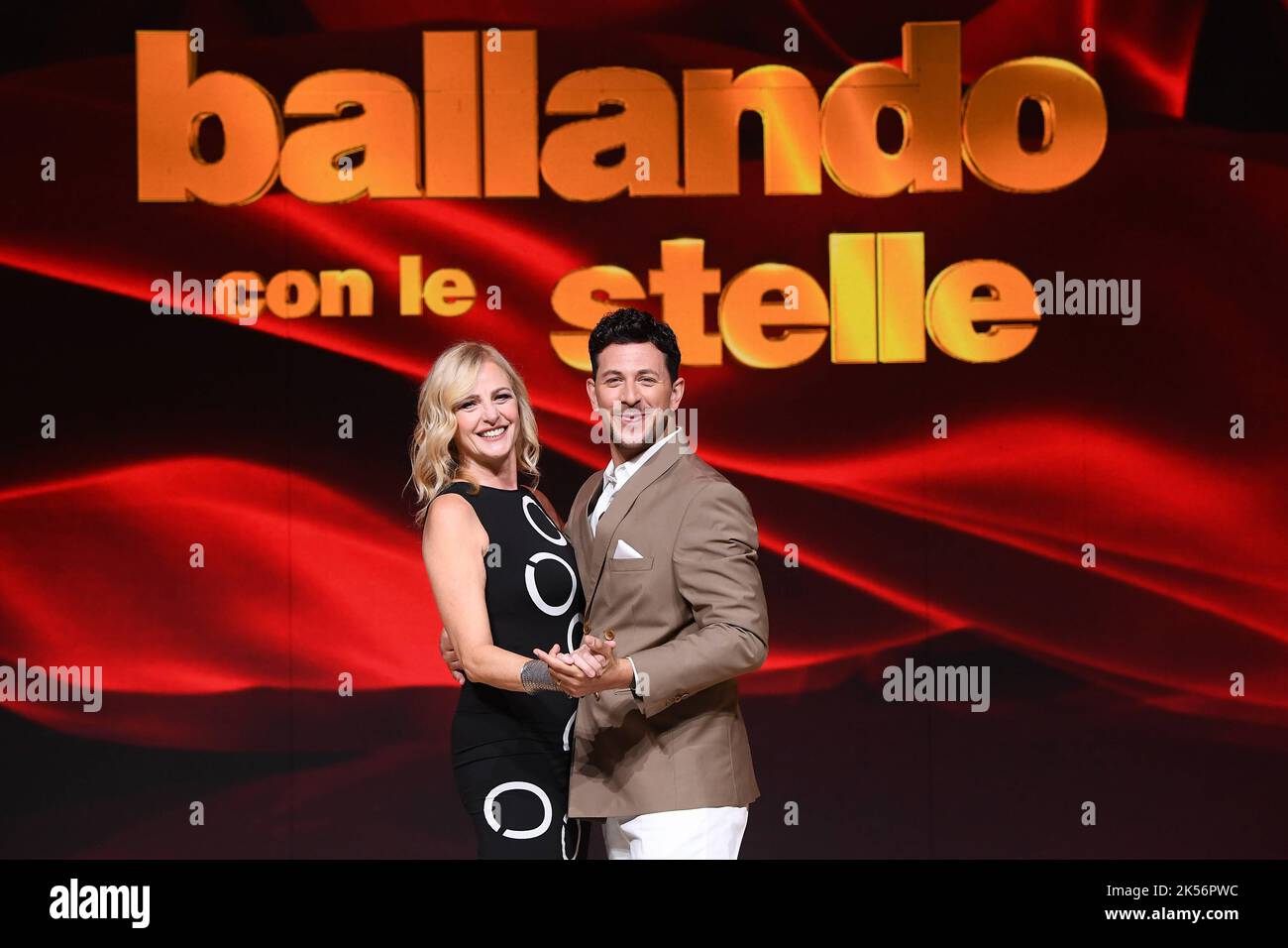 Rome, Italy. 06th Oct, 2022. Rome: Rai Auditorium of the Foro Italico. Photocall of Dancing with the Stars. In the photo: Luisella Costamagna and Pasquale La Rocca Credit: Independent Photo Agency/Alamy Live News Stock Photo