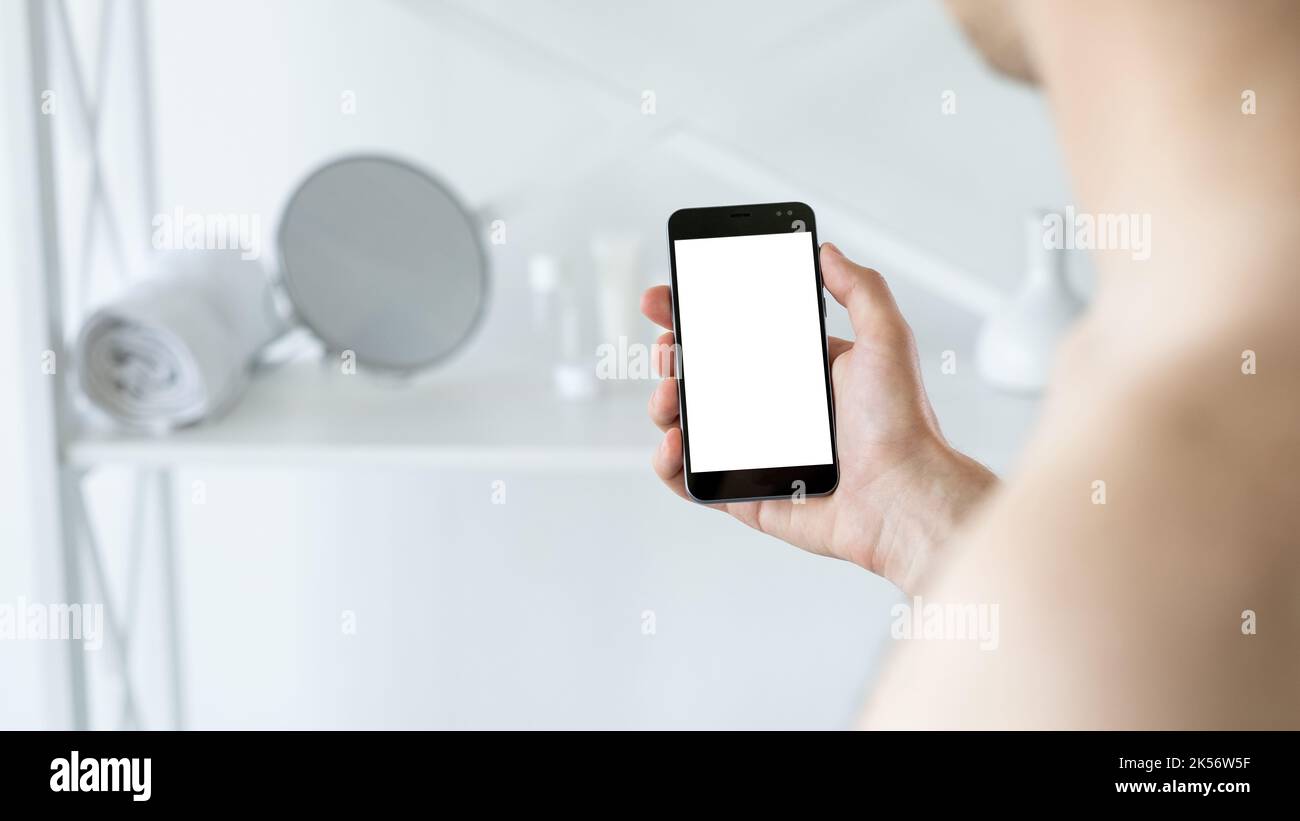 mobile message digital mockup morning routine Stock Photo