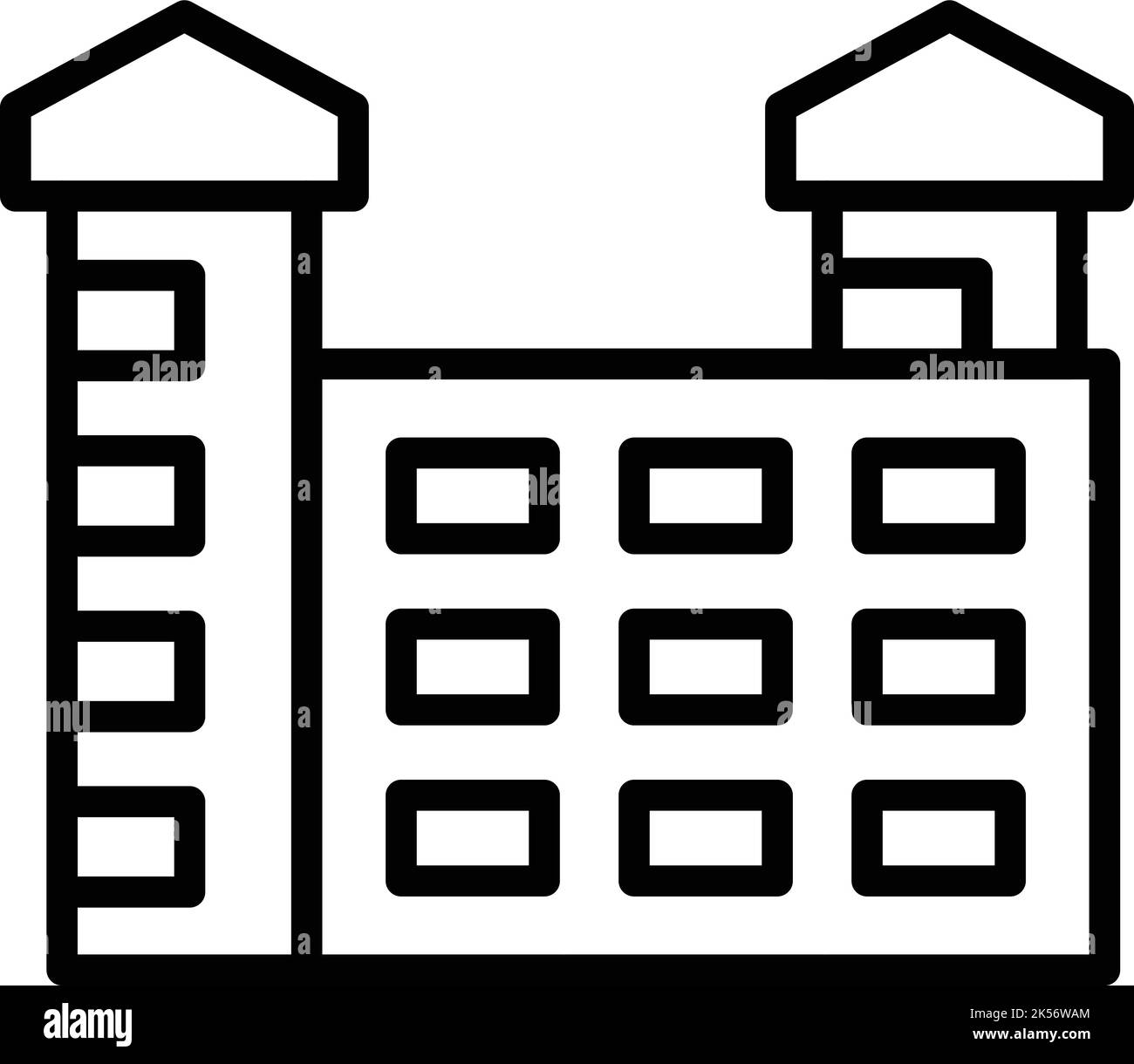 Slovakia building icon outline vector. Slovak castle. Arms cross Stock 