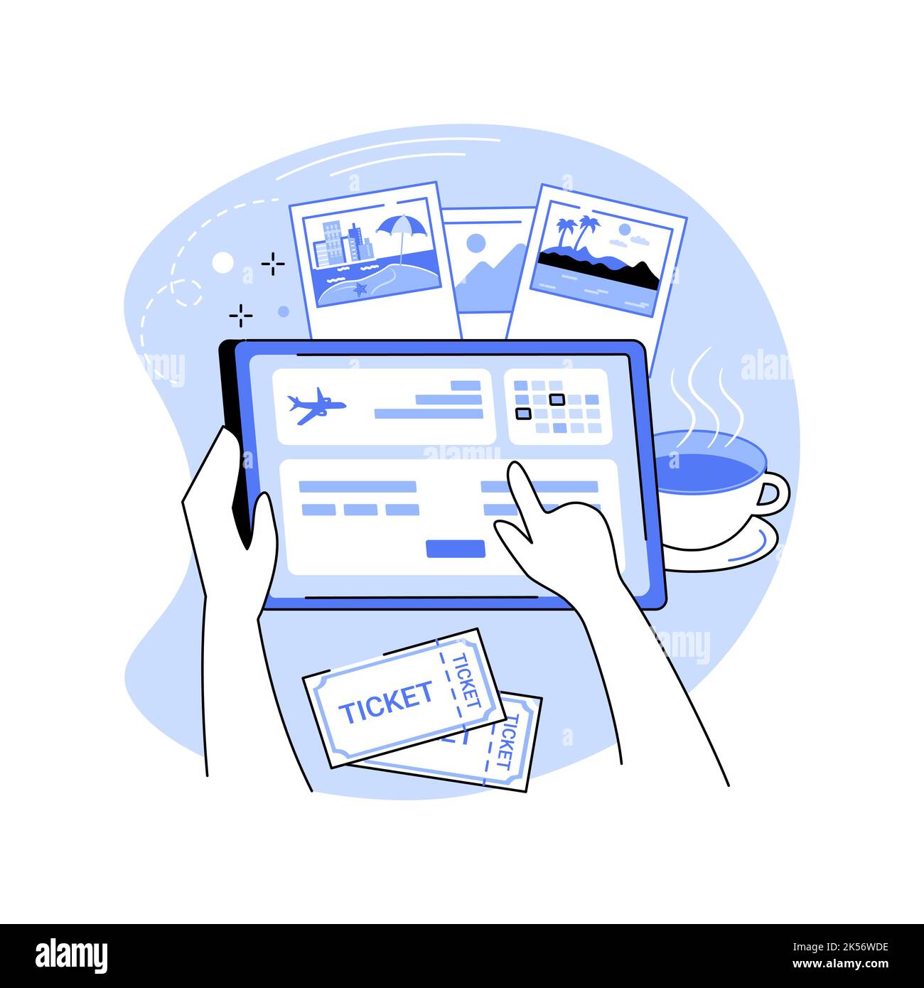 Finding best flights isolated cartoon vector illustrations Stock Vector