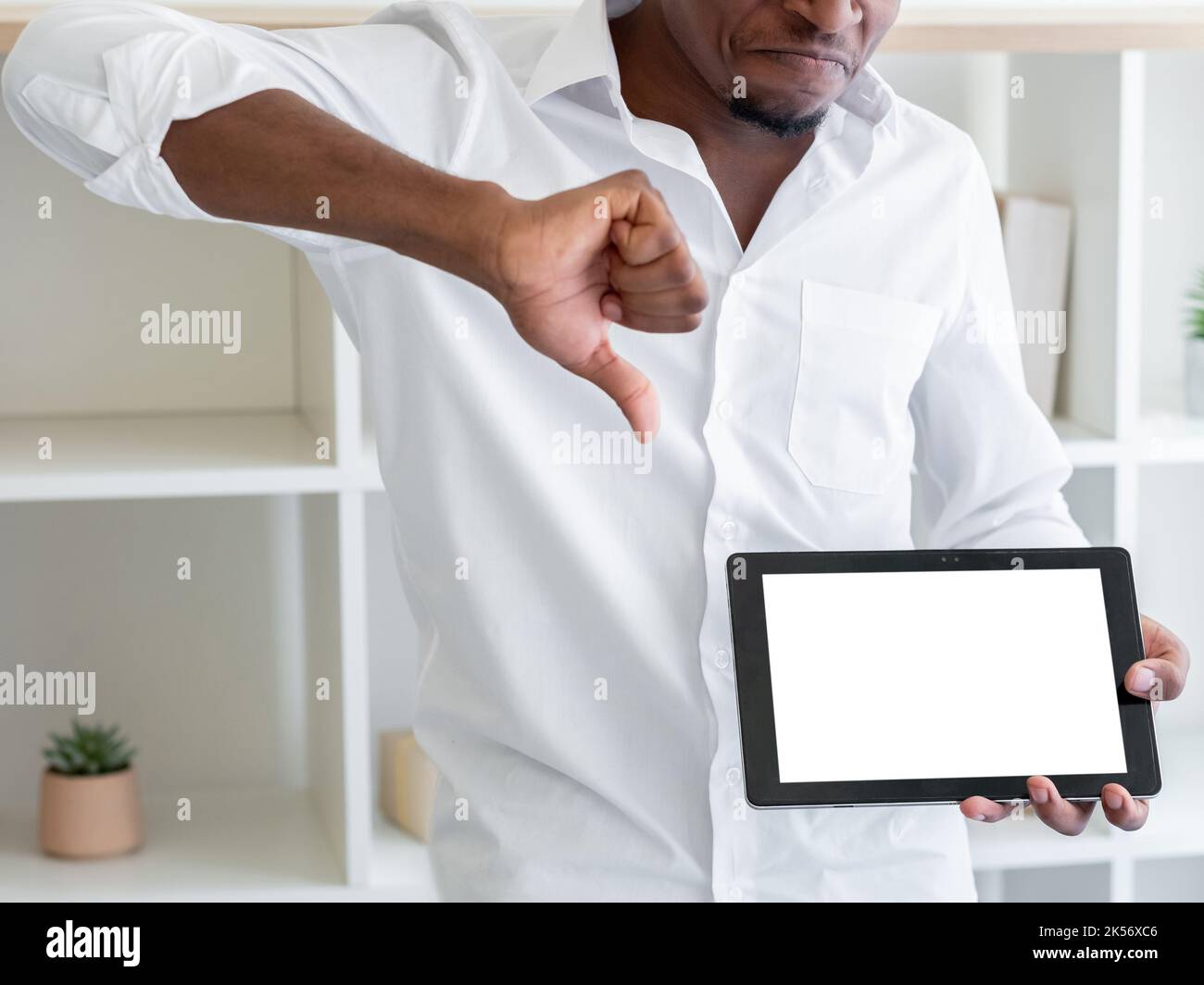 online presentation black man digital mockup Stock Photo