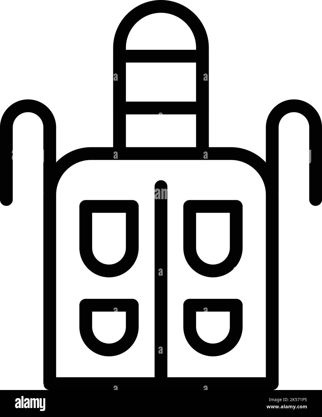 Pottery apron icon outline vector art class ceramic workshop stock