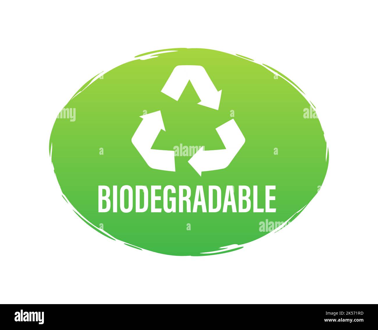 Biodegradable Recyclable Label Bio Recycling Eco Friendly Product Vector Stock Illustration