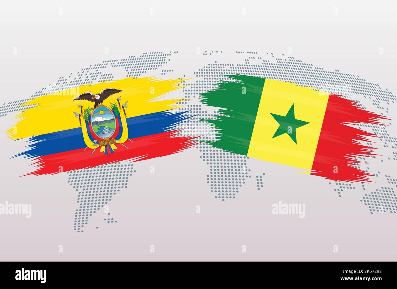 Ecuador vs senegal soccer ball in flag hires stock photography and