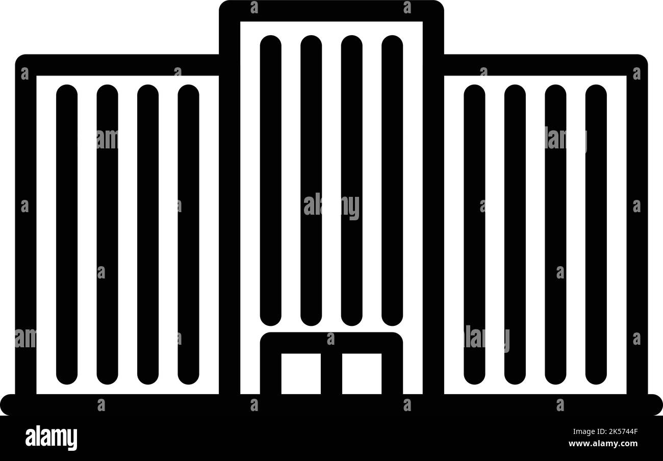 Modern building icon outline vector. City center. Store retail Stock ...