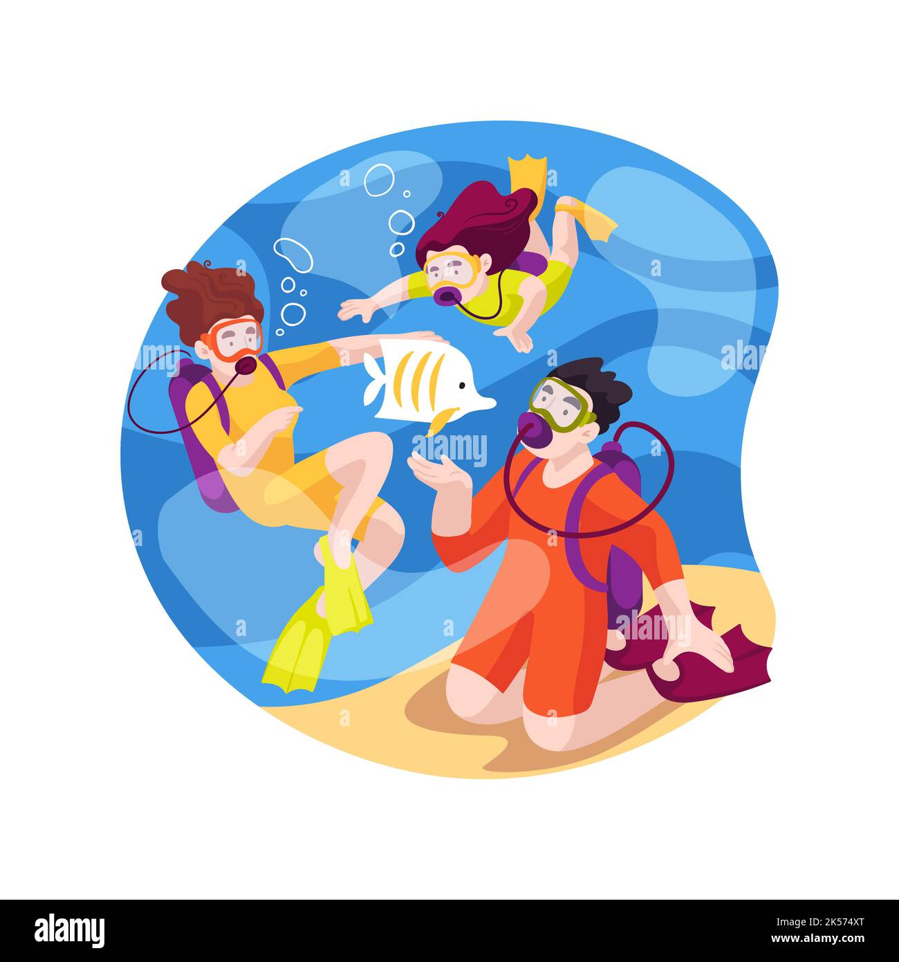Diving isolated cartoon vector illustration Stock Vector Image & Art ...