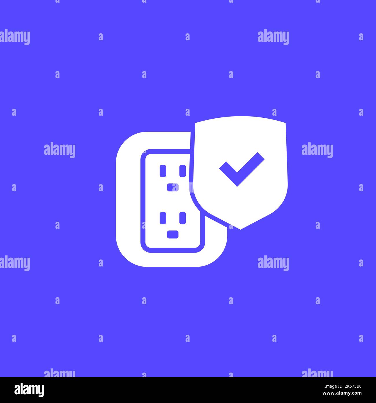 surge protection icon with a shield, vector Stock Vector Image & Art