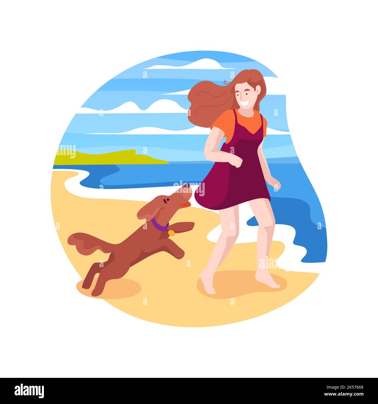 Beach Walk Isolated Cartoon Vector Illustration Stock Vector Image And Art Alamy 