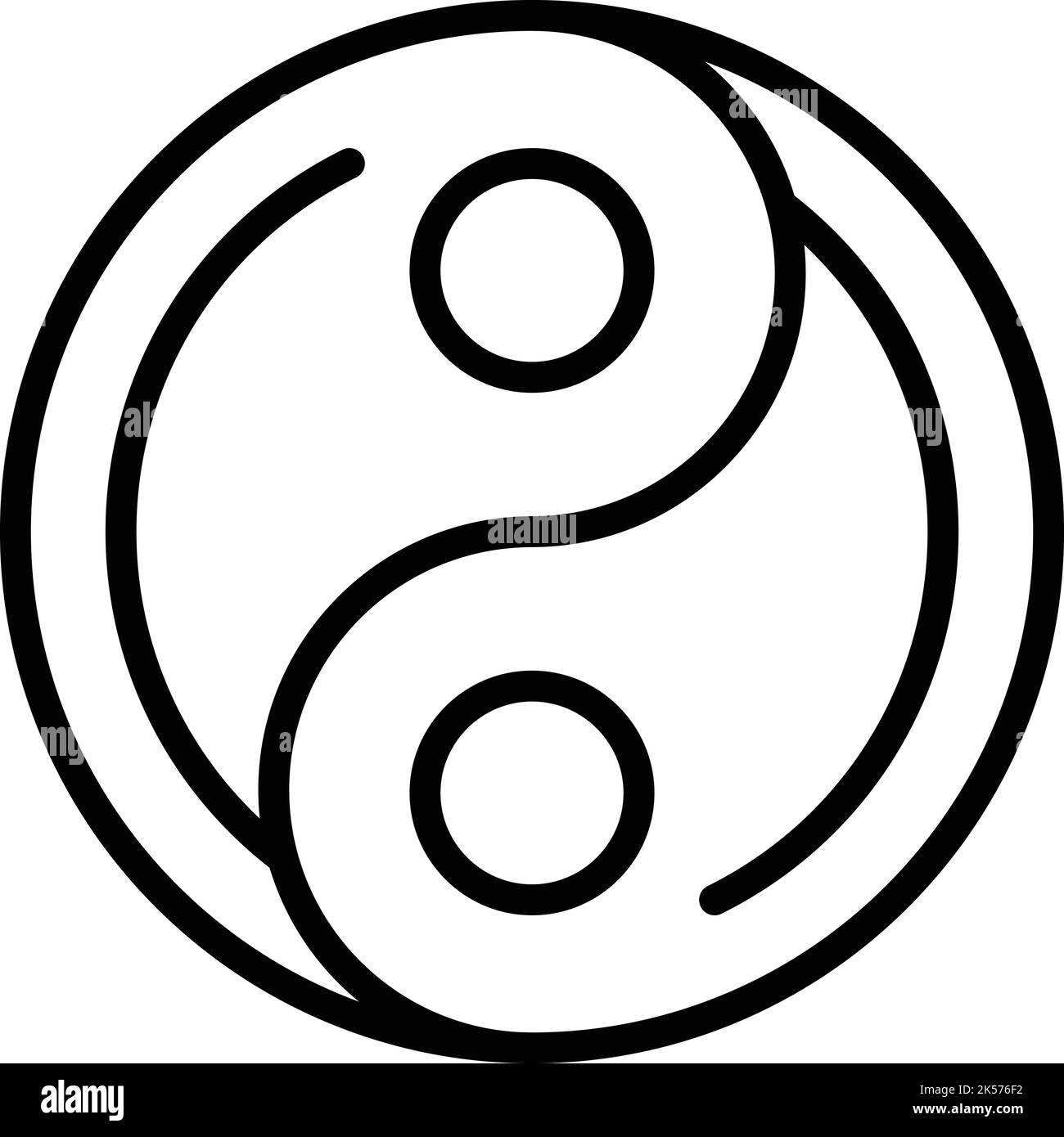 Yin-yang icon outline vector. Asia travel. National map Stock Vector