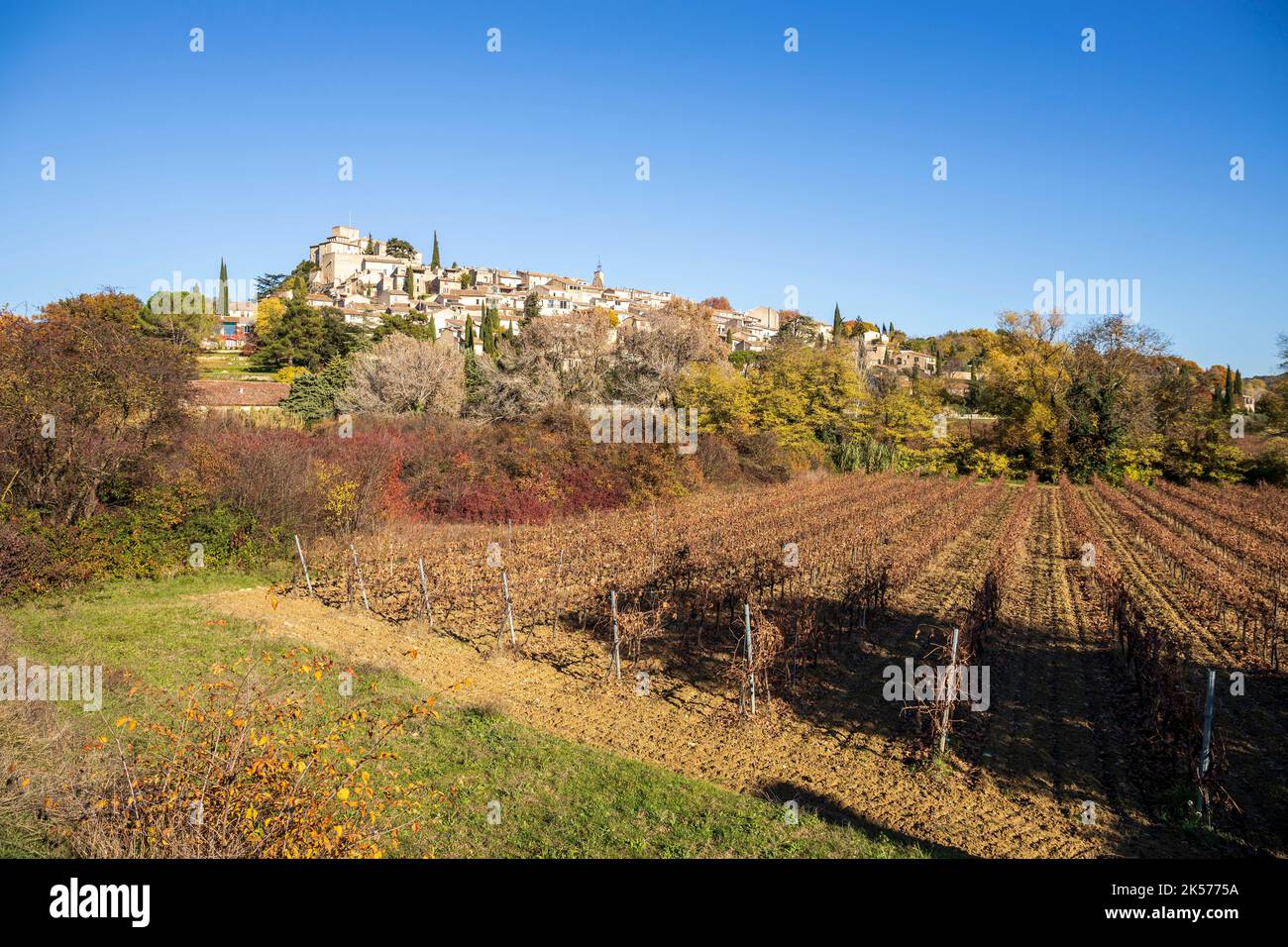France, Vaucluse, Luberon Regional Natural Park, Ansouis, labeled The