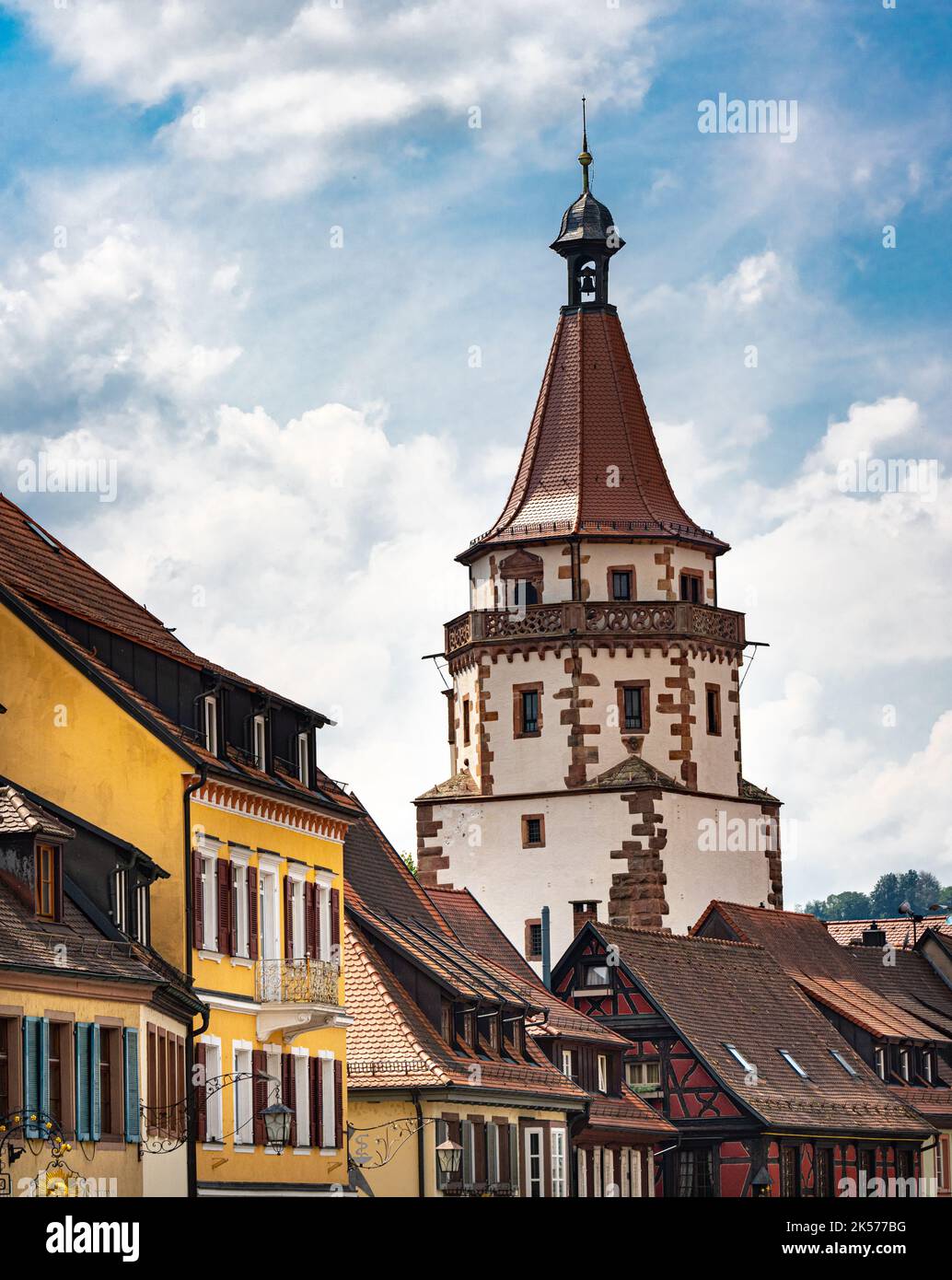 The Niggelturm tower in the historic centre of Gengenbach, Ortenau. Baden Wuerttemberg, Germany, Europe Stock Photo