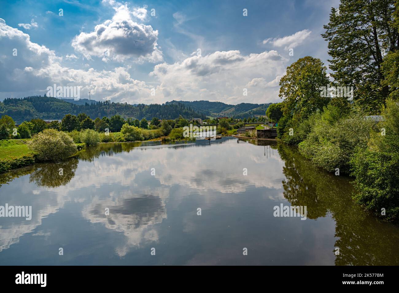 The river Kinzig near Gengenbach, Kinzig Valley, Ortenau. Baden Wuerttemberg, Germany, Europe Stock Photo