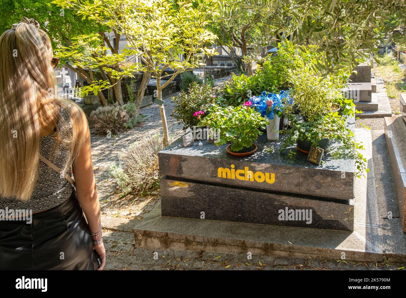 France, Paris, Montmartre district, Saint-Vincent cemetery, grave of Michou Stock Photo