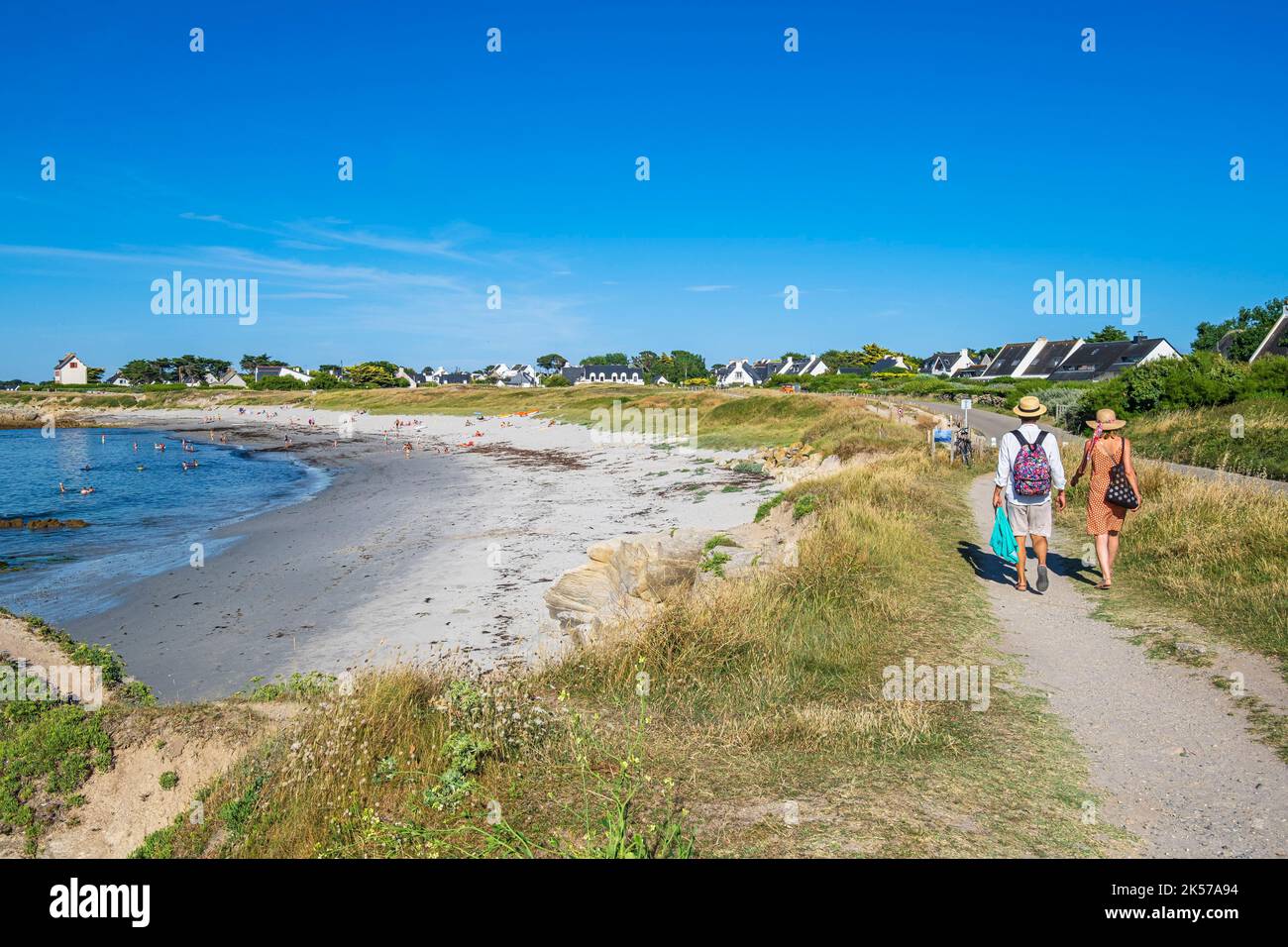 France, Morbihan, Saint-Pierre-Quiberon, Portivy hamlet, Fozo beach on ...