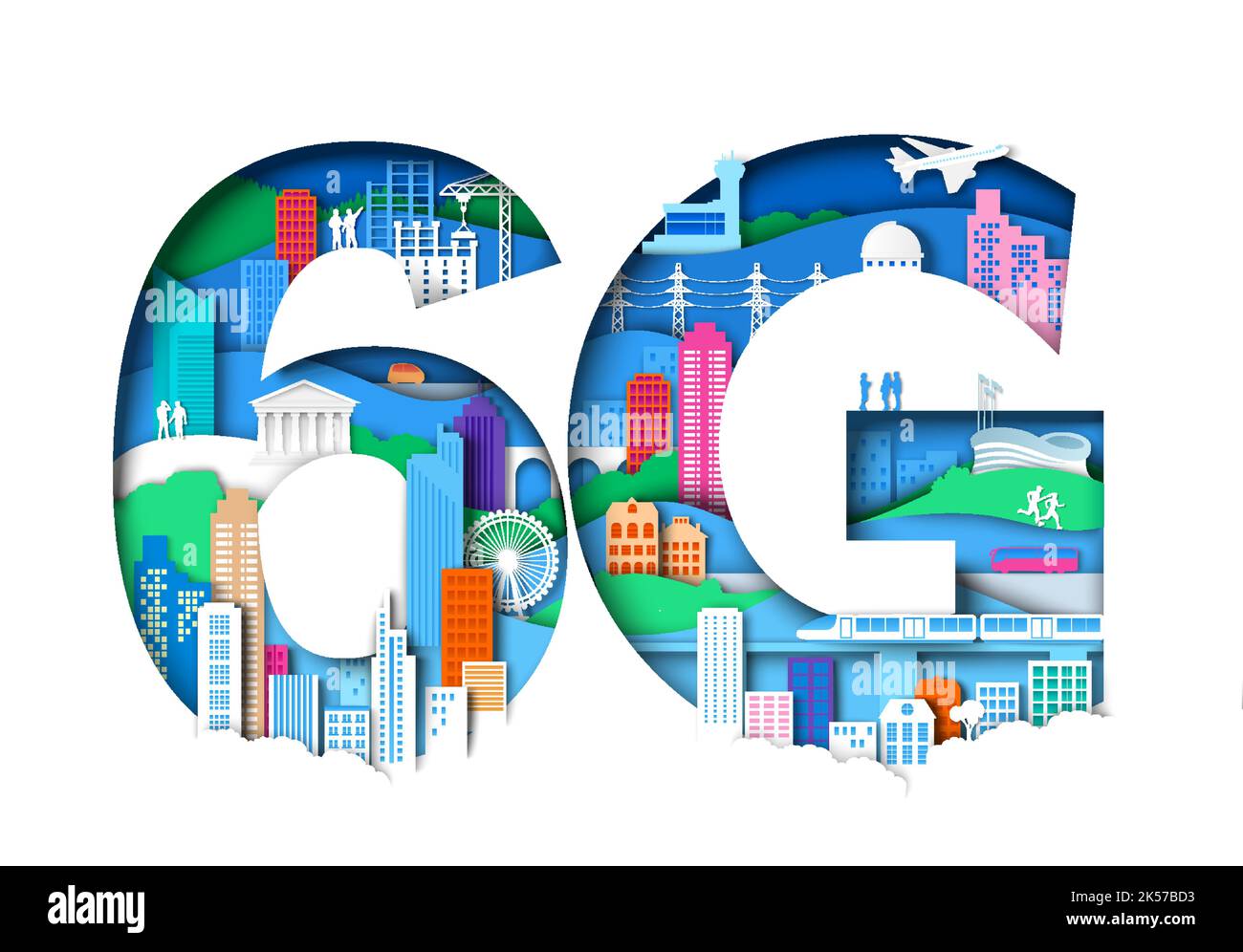 Network 6g technology high speed connection vector Stock Vector