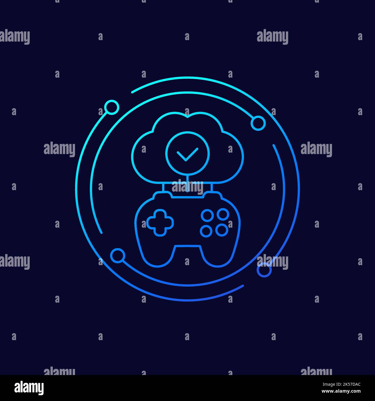 Cloud gaming line vector icon Stock Vector