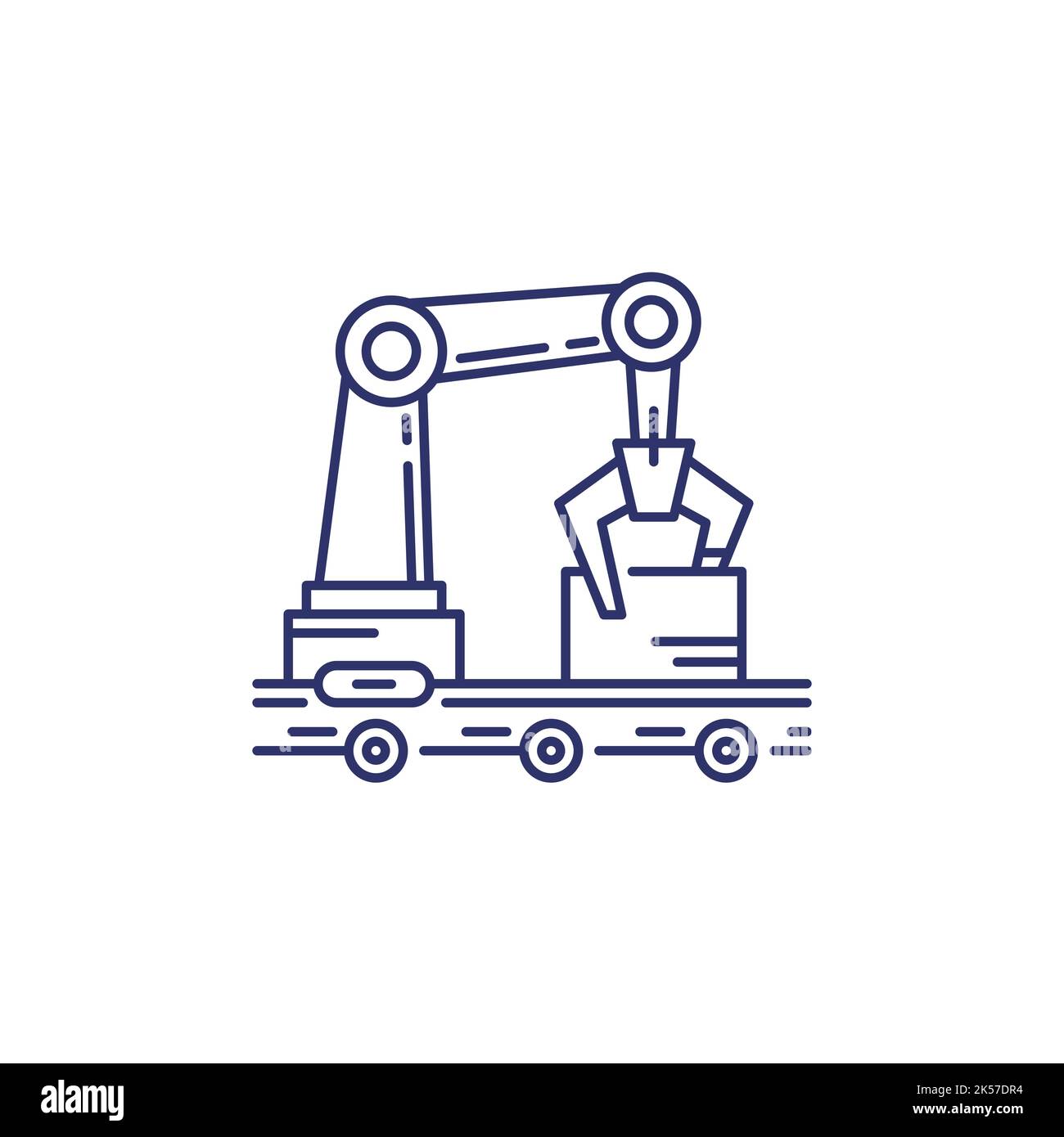 Assembly robot icon linear hi-res stock photography and images - Alamy