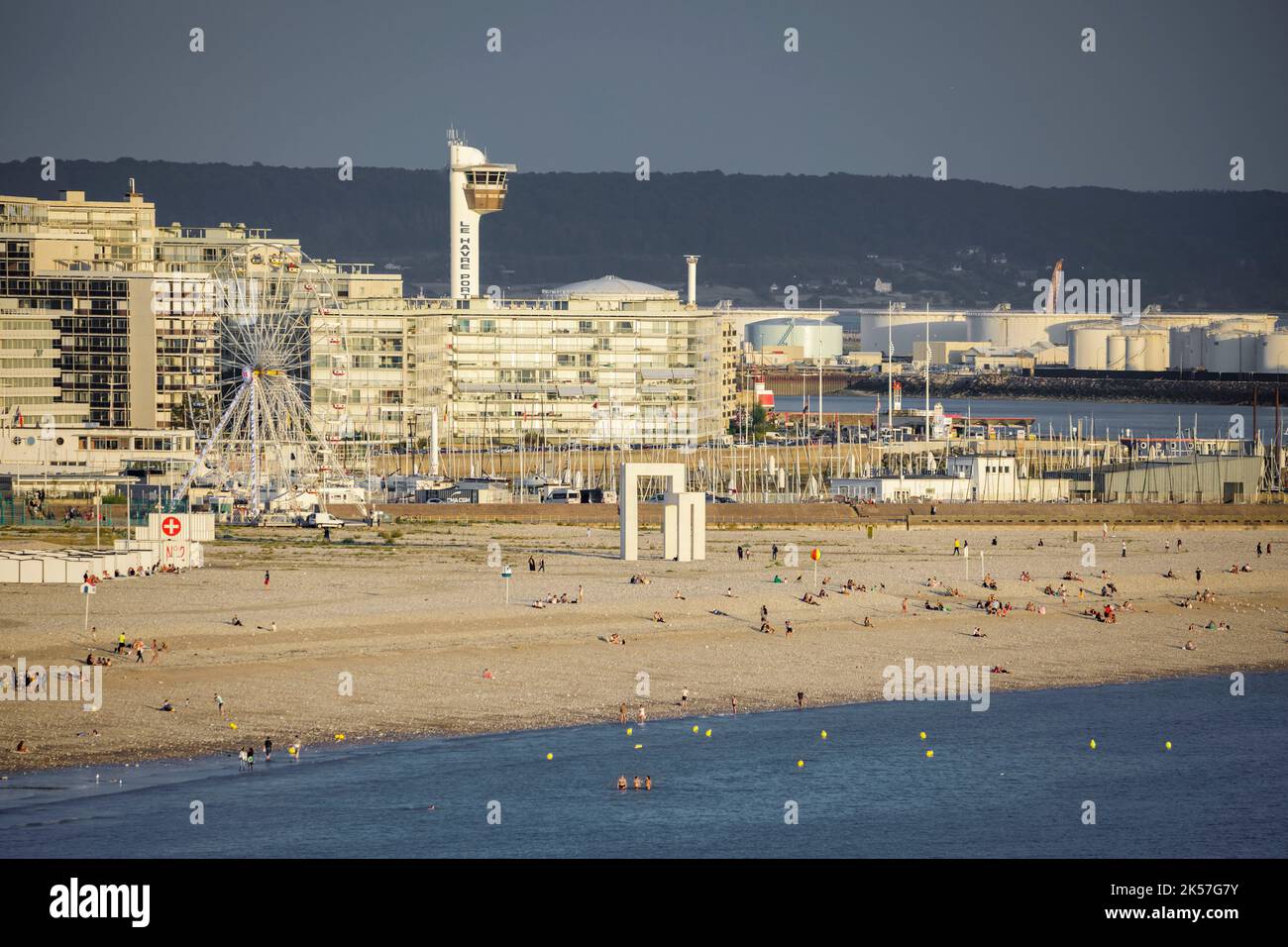 France, SeineMaritime, SainteAdresse, near Le Havre, view of Le Havre