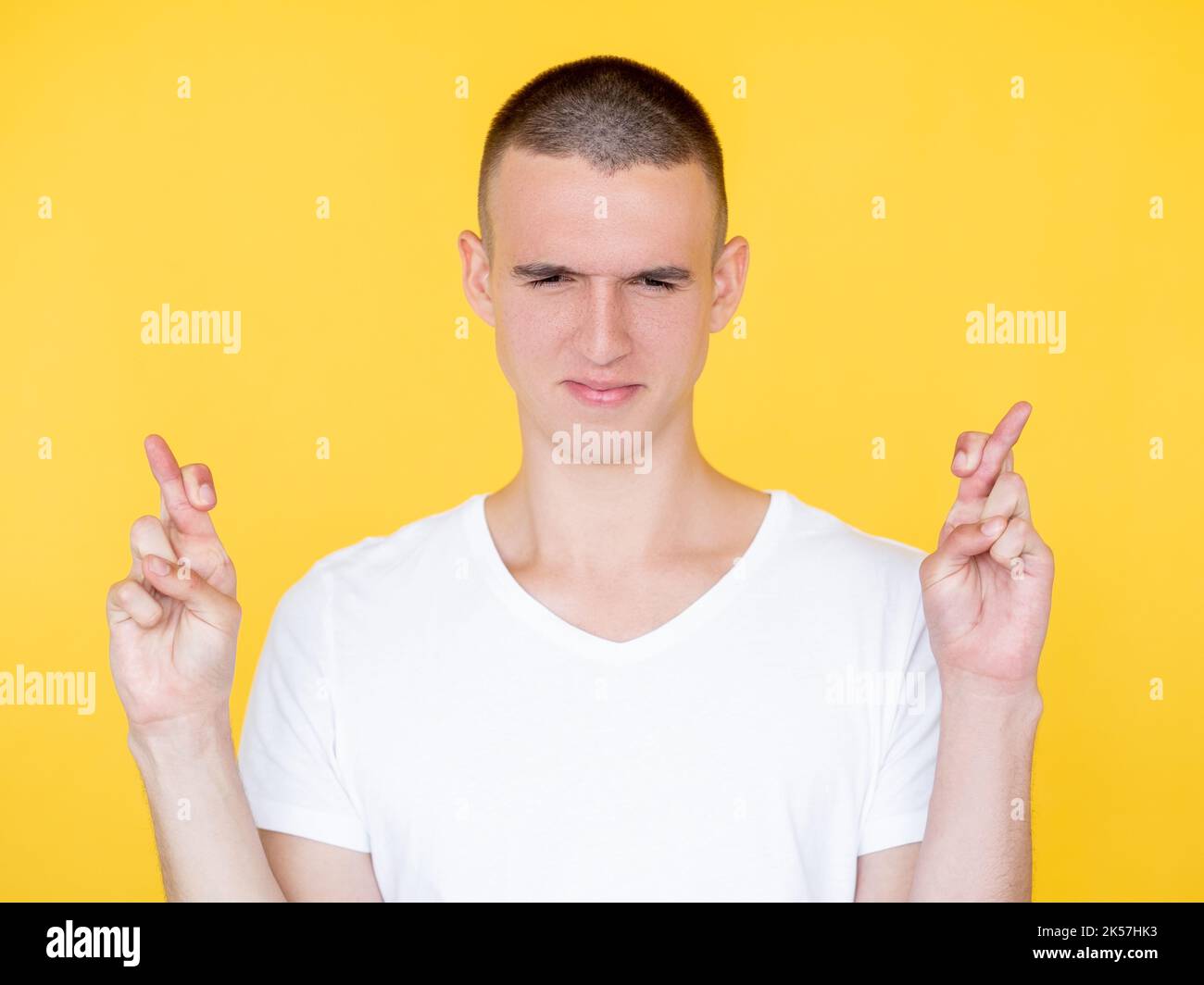 good luck faithful man hopeful believes handsome Stock Photo - Alamy