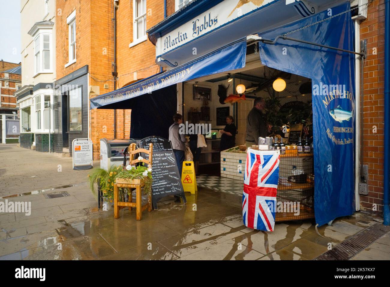 Martin Hobbs fishmonger shop in the centre of Market Harborough Stock