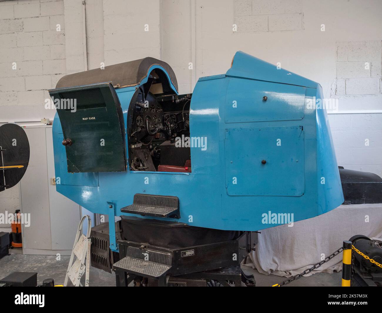 The plane/cockpit part of the LINK trainer in the RAF Manston History Museum, Ramsgate, Kent, UK. Stock Photo