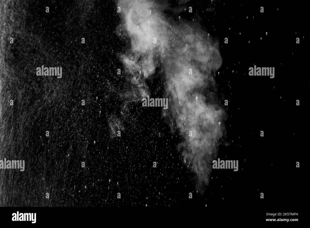 Stream white curly steam Black and White Stock Photos & Images - Alamy