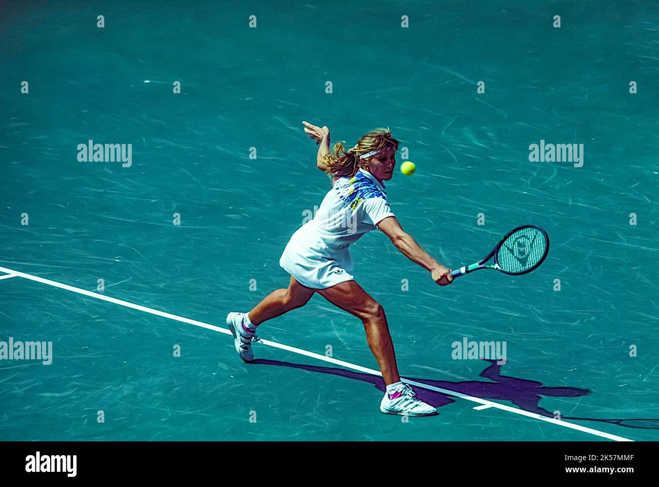 Steffi Graf GER) competing at the 1991 US Open Tennis Stock Photo Alamy