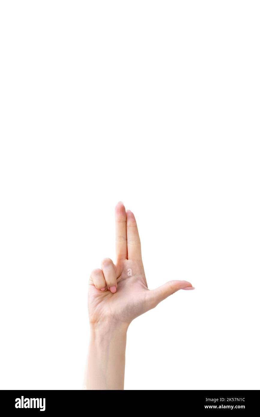 finger gun shooting gesture hand showing pointing Stock Photo