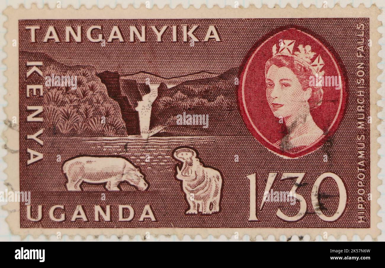 Photo of an East African postage stamp featuring an illustration of ...