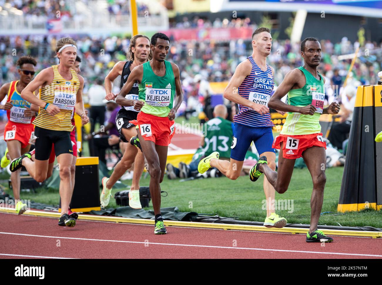 Muktar Edris of Ethiopia competing in the men’s 5000m heats at the World Athletics Championships, Hayward Field, Eugene, Oregon USA on the 21st July 2 Stock Photo