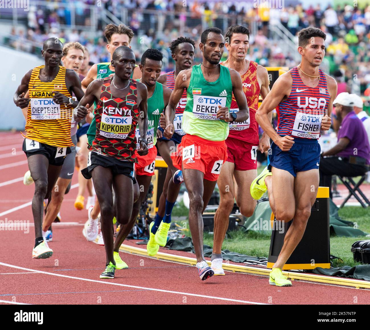 Nicholas Kipkorir of Kenya competing in the men’s 5000m heats at the World Athletics Championships, Hayward Field, Eugene, Oregon USA on the 21st July Stock Photo