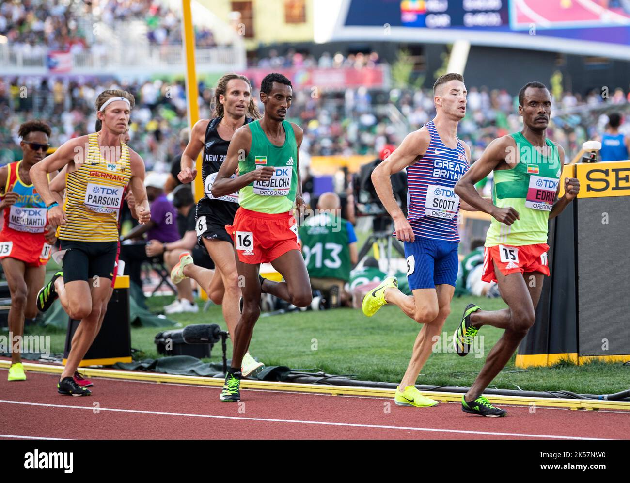 Muktar Edris of Ethiopia competing in the men’s 5000m heats at the ...