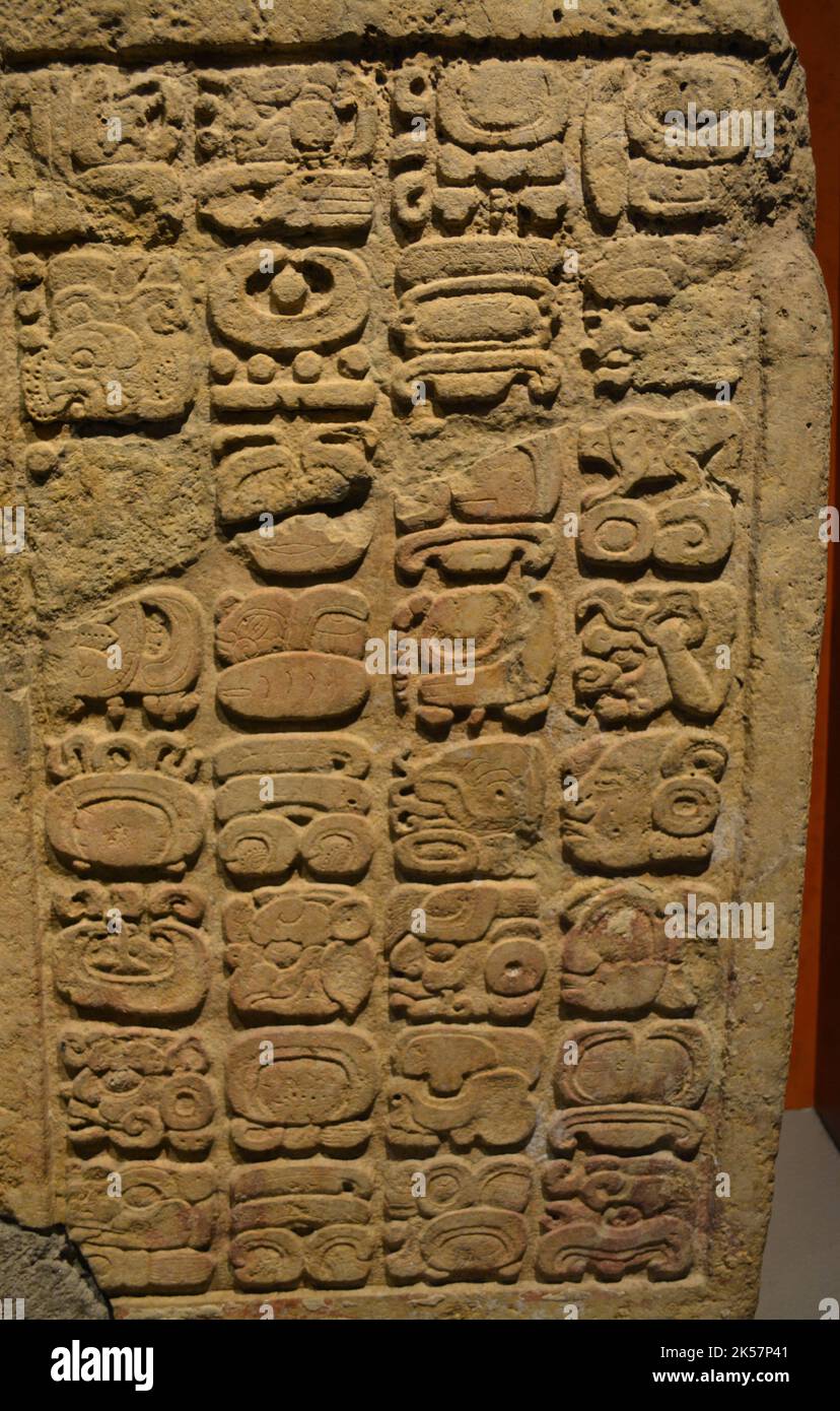 Mayan Stelas from Yaxchilan. Museo Nacional de Antropologia Stock Photo