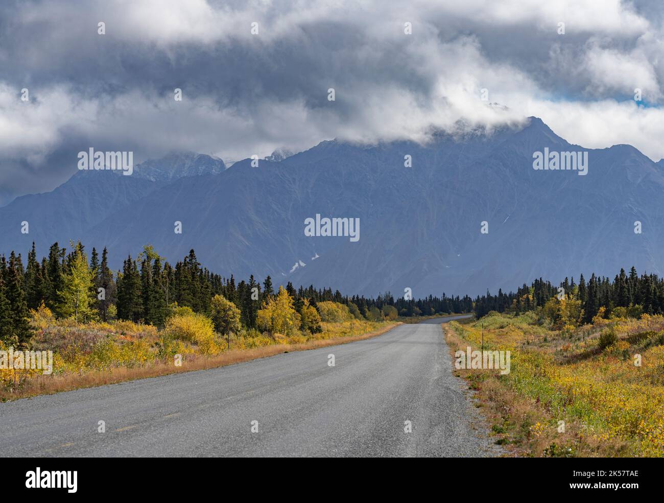 The Alaska Highway, Looking Southeast, About 22 Kilometers Northwest Of 