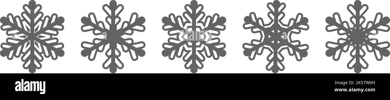 Snowflake silhouette icon. Snow flake stencil blueprint Stock Vector ...