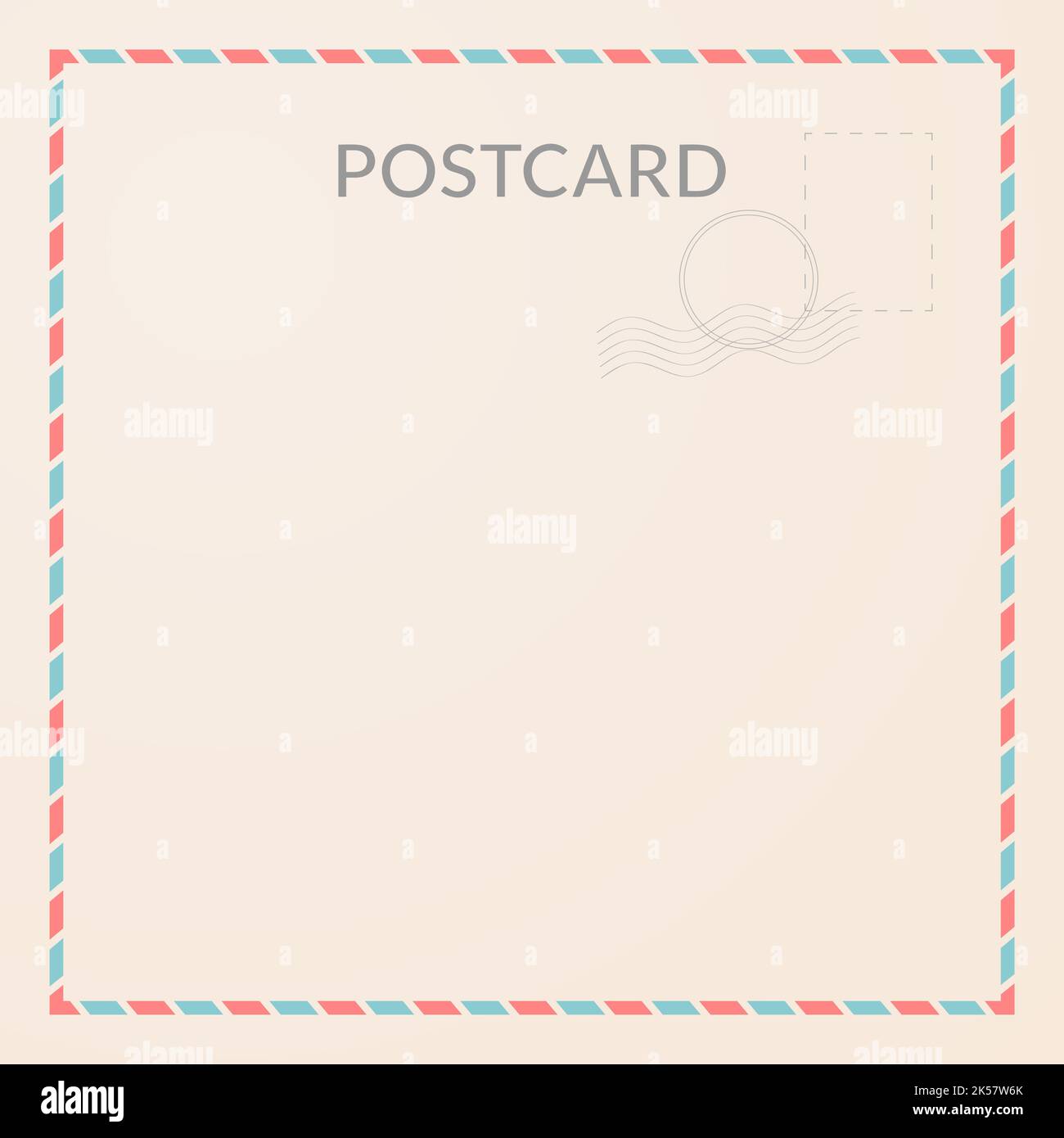 Vintage travel card design. Blank postcard template Stock Vector Image &  Art - Alamy