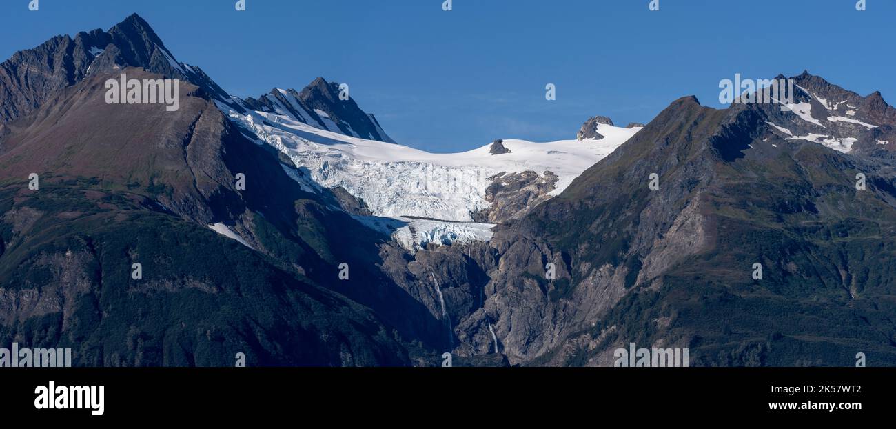 Mountain peaks of the Chilkat range seen from Chilkat State Park near