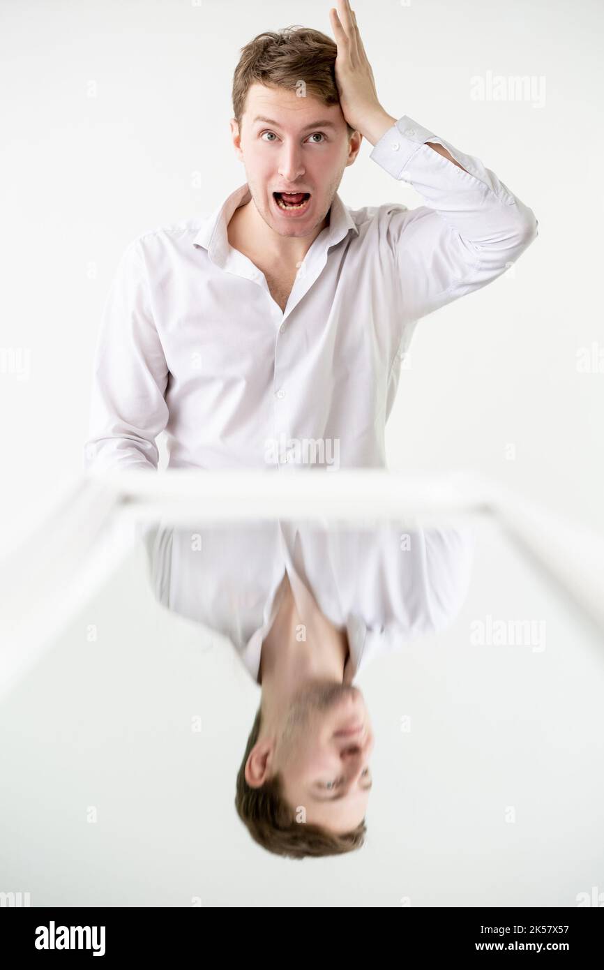 absent man mental stress anxiety panic psychology Stock Photo