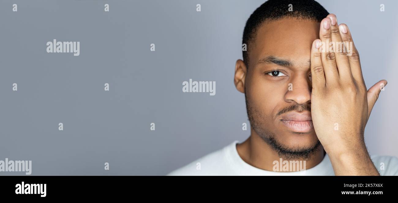 African man. Black lives matter. Ethnic tolerance. Portrait of tired