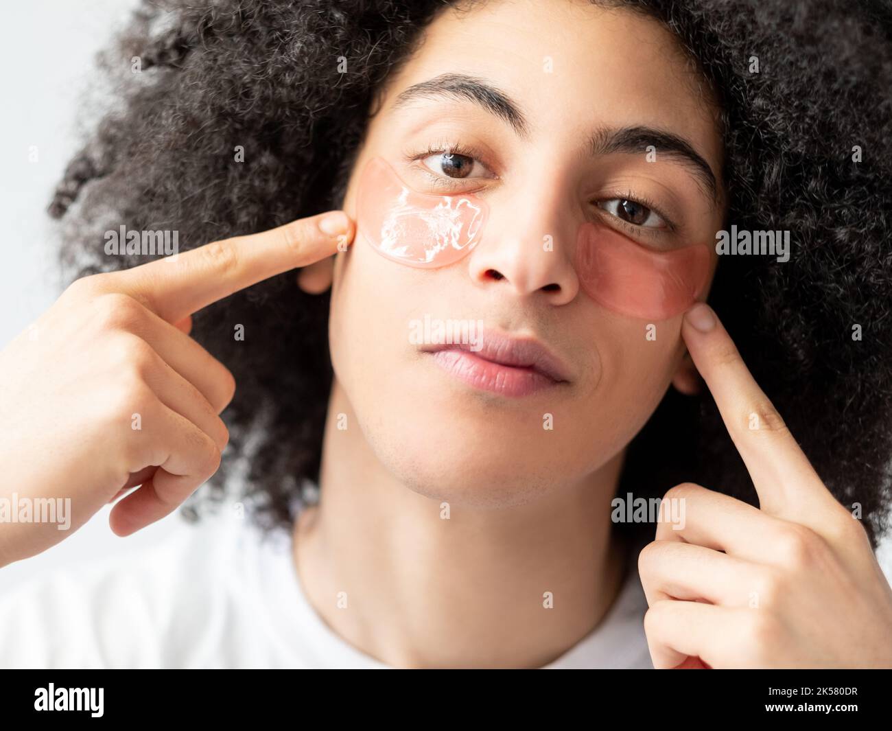 Man skincare. Facial treatment. Cosmetic product advertising. Confident