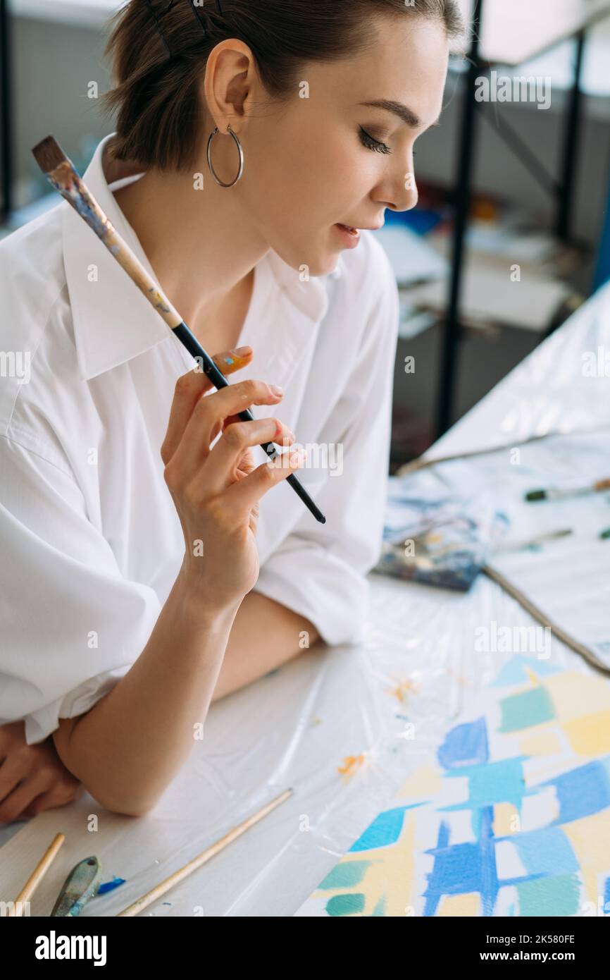 art therapy painting craft inspired female artist Stock Photo Alamy