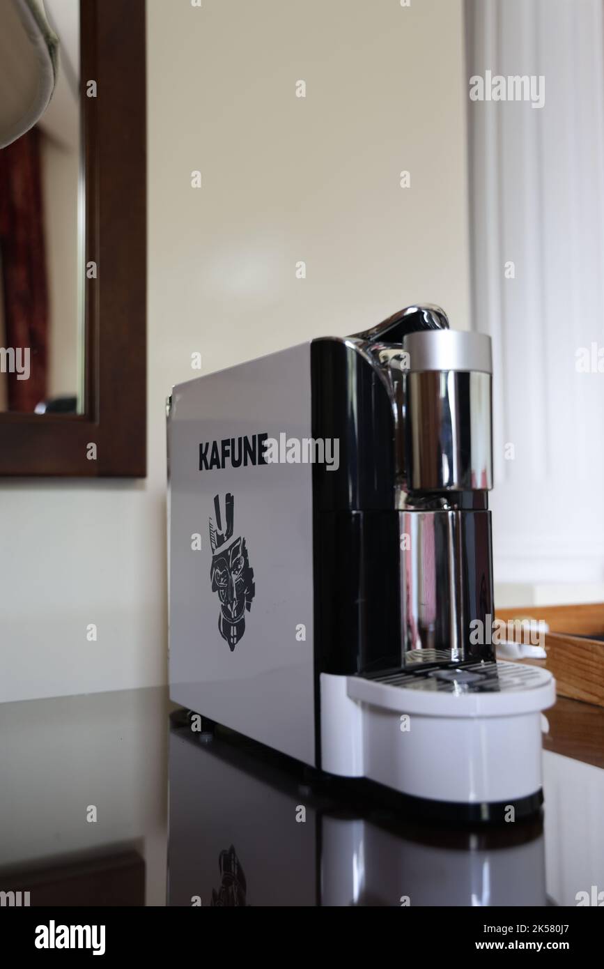 White Kafune espresso capsule machine Stock Photo - Alamy