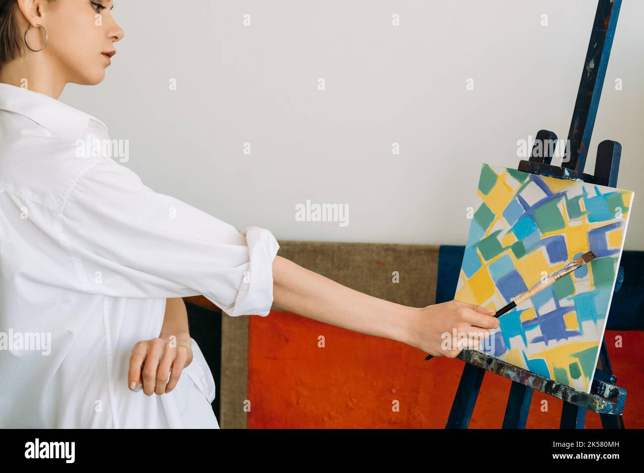 visual art painting talent inspired female artwork Stock Photo - Alamy