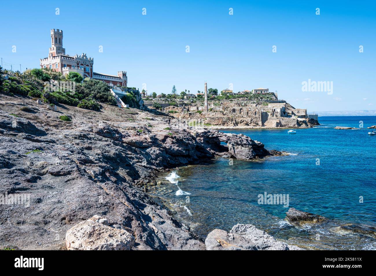 Portopalo, Italy - 09-14-2022: The promenade of Portopalo with the ...