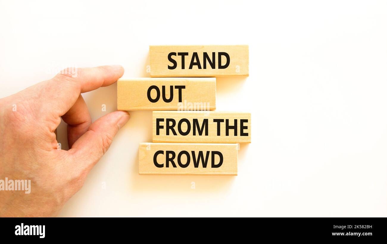 Stand out from the crowd symbol. Concept words Stand out from the crowd