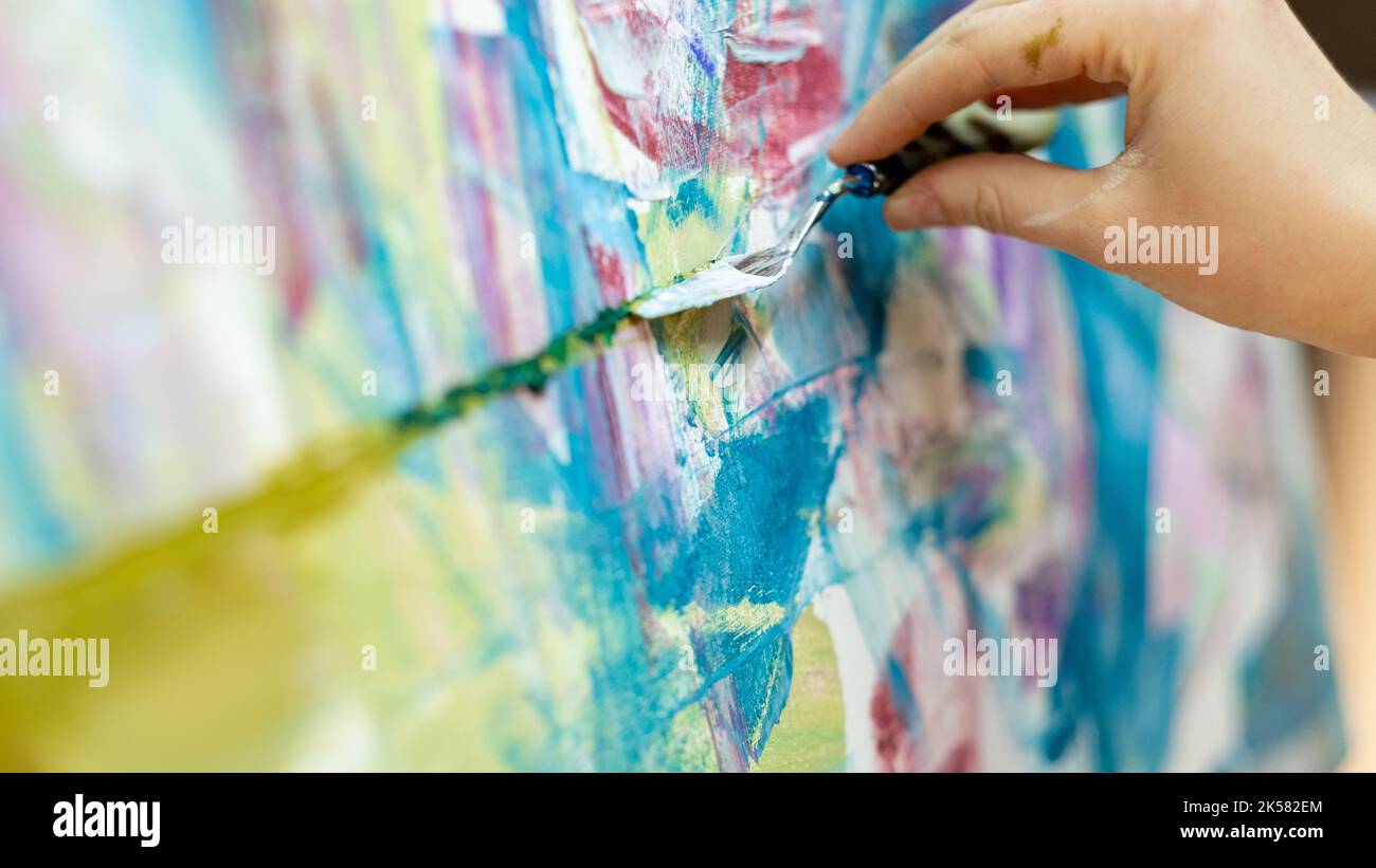 abstract painting art process creative artwork Stock Photo