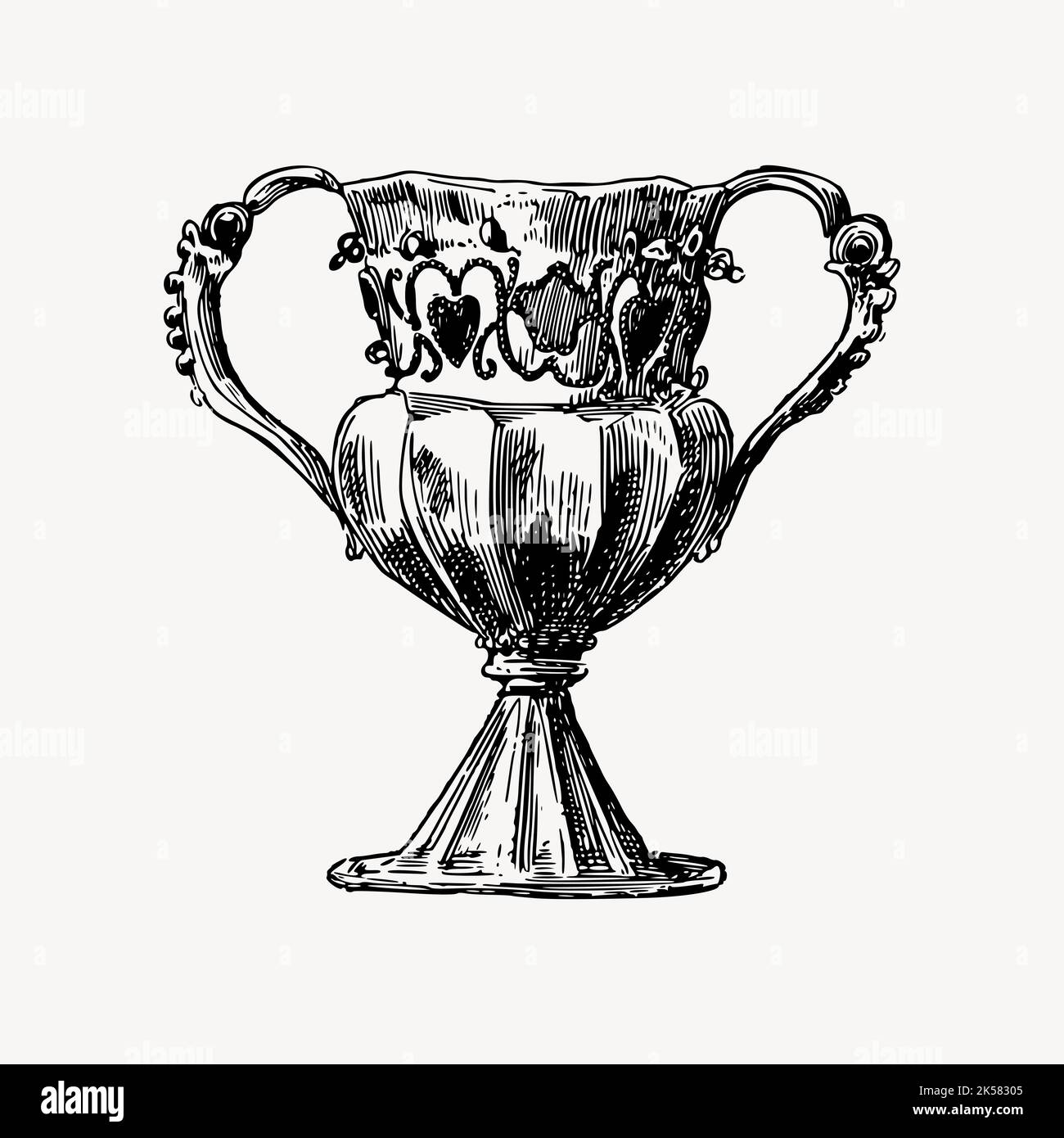 Goblet clipart, vintage object drawing vector Stock Vector Image & Art