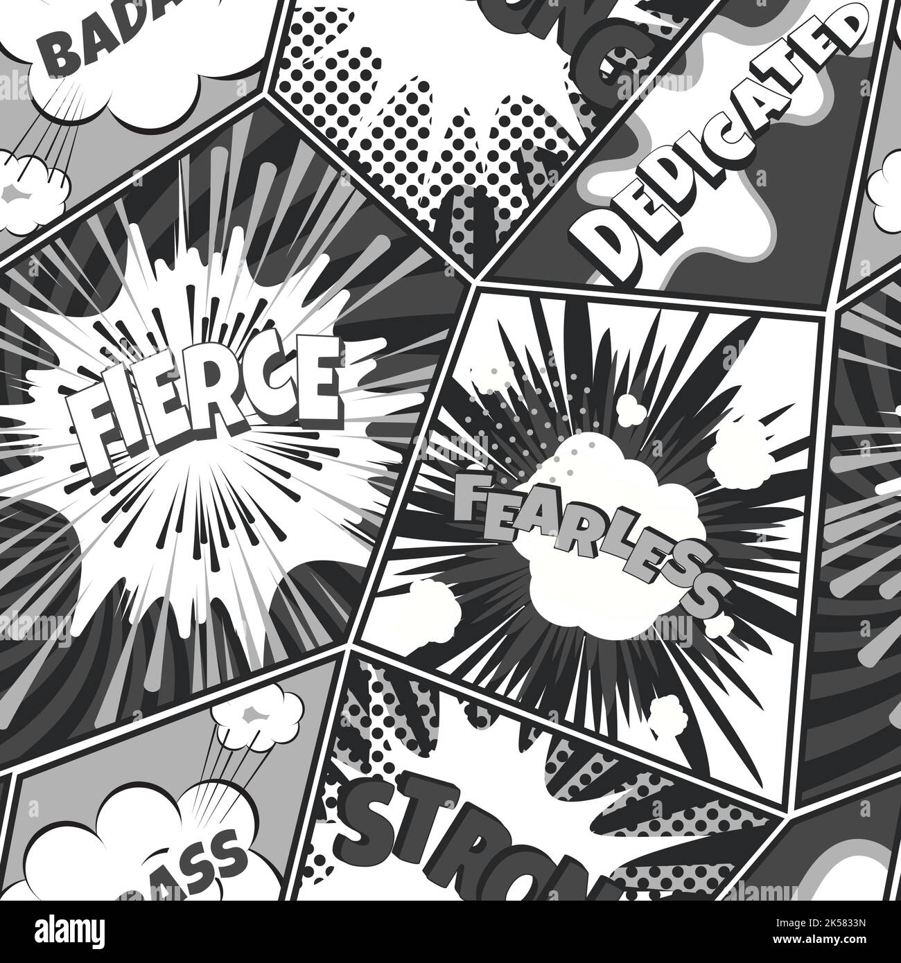 Comics pop art seamless pattern. Retro background with speech bubbles ...